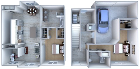 Floor plan for 2 beds, 2 baths, 1606 sqft
